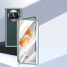 Handyhülle Hülle Luxus Aluminium Metall Rahmen Spiegel 360 Grad Ganzkörper Tasche P04 für Huawei Mate X5 Grün