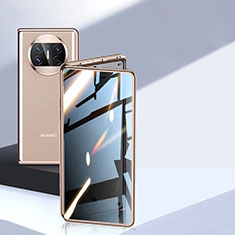 Handyhülle Hülle Luxus Aluminium Metall Rahmen Spiegel 360 Grad Ganzkörper Tasche P05 für Huawei Mate X5 Gold