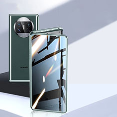Handyhülle Hülle Luxus Aluminium Metall Rahmen Spiegel 360 Grad Ganzkörper Tasche P05 für Huawei Mate X5 Grün
