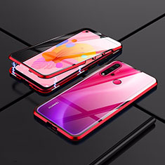 Handyhülle Hülle Luxus Aluminium Metall Rahmen Spiegel 360 Grad Ganzkörper Tasche T01 für Huawei P20 Lite (2019) Rot