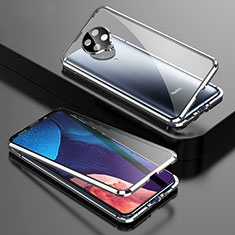 Handyhülle Hülle Luxus Aluminium Metall Rahmen Spiegel 360 Grad Ganzkörper Tasche T01 für Xiaomi Redmi K30 Pro 5G Silber