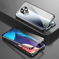 Handyhülle Hülle Luxus Aluminium Metall Rahmen Spiegel 360 Grad Ganzkörper Tasche T01 für Xiaomi Redmi K30 Pro Zoom Schwarz
