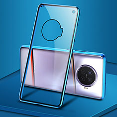 Handyhülle Hülle Luxus Aluminium Metall Rahmen Spiegel 360 Grad Ganzkörper Tasche T02 für Oppo Ace2 Blau