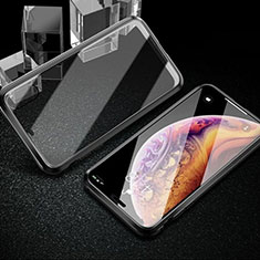 Handyhülle Hülle Luxus Aluminium Metall Rahmen Spiegel 360 Grad Ganzkörper Tasche T02 für Xiaomi Mi A3 Schwarz
