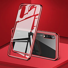 Handyhülle Hülle Luxus Aluminium Metall Rahmen Spiegel 360 Grad Ganzkörper Tasche T03 für Huawei P20 Rot