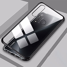 Handyhülle Hülle Luxus Aluminium Metall Rahmen Spiegel 360 Grad Ganzkörper Tasche T06 für Huawei P20 Lite (2019) Schwarz