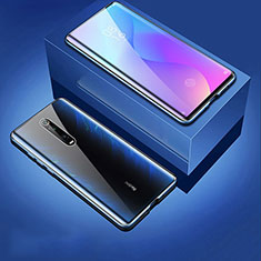 Handyhülle Hülle Luxus Aluminium Metall Rahmen Spiegel 360 Grad Ganzkörper Tasche T06 für Xiaomi Redmi K20 Schwarz