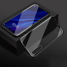 Handyhülle Hülle Luxus Aluminium Metall Rahmen Spiegel 360 Grad Ganzkörper Tasche T08 für Huawei Nova 5 Pro Schwarz