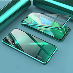 Handyhülle Hülle Luxus Aluminium Metall Rahmen Spiegel 360 Grad Ganzkörper Tasche T09 für Huawei Nova 5 Grün