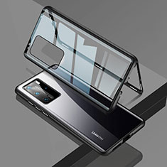 Handyhülle Hülle Luxus Aluminium Metall Rahmen Spiegel 360 Grad Ganzkörper Tasche T09 für Huawei P40 Pro Schwarz