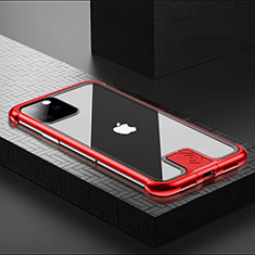 Handyhülle Hülle Luxus Aluminium Metall Rahmen Spiegel 360 Grad Tasche für Apple iPhone 11 Pro Max Rot