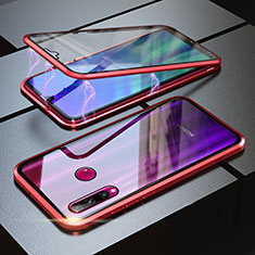 Handyhülle Hülle Luxus Aluminium Metall Rahmen Spiegel 360 Grad Tasche für Huawei Honor 20 Lite Rot