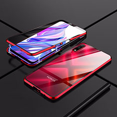 Handyhülle Hülle Luxus Aluminium Metall Rahmen Spiegel 360 Grad Tasche für Huawei Honor 9X Rot