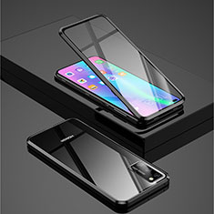 Handyhülle Hülle Luxus Aluminium Metall Rahmen Spiegel 360 Grad Tasche für Huawei Honor V30 5G Schwarz