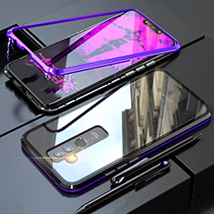 Handyhülle Hülle Luxus Aluminium Metall Rahmen Spiegel 360 Grad Tasche für Huawei Mate 20 Lite Violett
