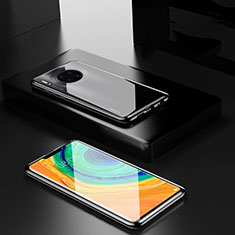 Handyhülle Hülle Luxus Aluminium Metall Rahmen Spiegel 360 Grad Tasche für Huawei Mate 30 5G Schwarz