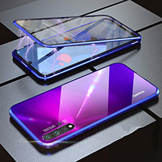 Handyhülle Hülle Luxus Aluminium Metall Rahmen Spiegel 360 Grad Tasche für Huawei Nova 5 Pro Blau