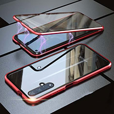 Handyhülle Hülle Luxus Aluminium Metall Rahmen Spiegel 360 Grad Tasche für Huawei Nova 5T Rot