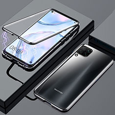 Handyhülle Hülle Luxus Aluminium Metall Rahmen Spiegel 360 Grad Tasche für Huawei Nova 7i Schwarz