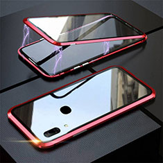 Handyhülle Hülle Luxus Aluminium Metall Rahmen Spiegel 360 Grad Tasche für Huawei P Smart Z Rot
