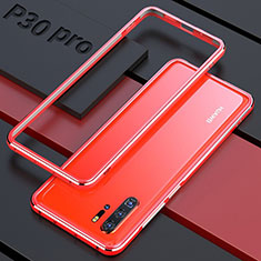 Handyhülle Hülle Luxus Aluminium Metall Rahmen Spiegel 360 Grad Tasche für Huawei P30 Pro Rot