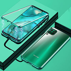 Handyhülle Hülle Luxus Aluminium Metall Rahmen Spiegel 360 Grad Tasche für Huawei P40 Lite Grün