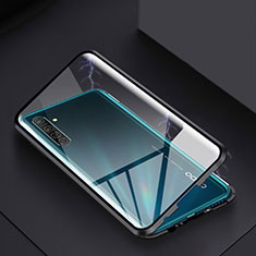 Handyhülle Hülle Luxus Aluminium Metall Rahmen Spiegel 360 Grad Tasche für Oppo K5 Schwarz