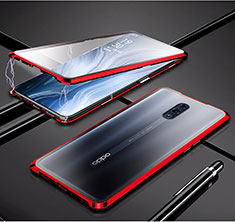 Handyhülle Hülle Luxus Aluminium Metall Rahmen Spiegel 360 Grad Tasche für Oppo Realme X Rot
