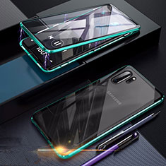 Handyhülle Hülle Luxus Aluminium Metall Rahmen Spiegel 360 Grad Tasche für Samsung Galaxy Note 10 Plus 5G Grün