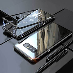 Handyhülle Hülle Luxus Aluminium Metall Rahmen Spiegel 360 Grad Tasche für Samsung Galaxy Note 8 Duos N950F Schwarz