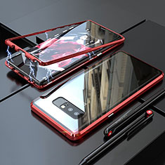 Handyhülle Hülle Luxus Aluminium Metall Rahmen Spiegel 360 Grad Tasche für Samsung Galaxy Note 8 Rot