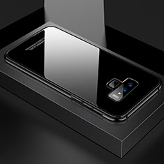 Handyhülle Hülle Luxus Aluminium Metall Rahmen Spiegel 360 Grad Tasche für Samsung Galaxy Note 9 Schwarz