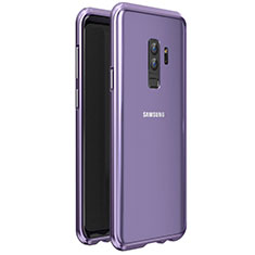 Handyhülle Hülle Luxus Aluminium Metall Rahmen Spiegel 360 Grad Tasche für Samsung Galaxy S9 Plus Violett