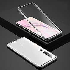 Handyhülle Hülle Luxus Aluminium Metall Rahmen Spiegel 360 Grad Tasche für Xiaomi Mi 10 Pro Silber