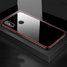 Handyhülle Hülle Luxus Aluminium Metall Rahmen Spiegel 360 Grad Tasche für Xiaomi Mi 8 Rot
