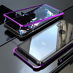 Handyhülle Hülle Luxus Aluminium Metall Rahmen Spiegel 360 Grad Tasche für Xiaomi Mi Mix 3 Violett