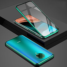 Handyhülle Hülle Luxus Aluminium Metall Rahmen Spiegel 360 Grad Tasche für Xiaomi Poco F2 Pro Grün