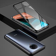 Handyhülle Hülle Luxus Aluminium Metall Rahmen Spiegel 360 Grad Tasche für Xiaomi Poco F2 Pro Schwarz