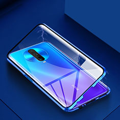 Handyhülle Hülle Luxus Aluminium Metall Rahmen Spiegel 360 Grad Tasche für Xiaomi Redmi K30 5G Blau