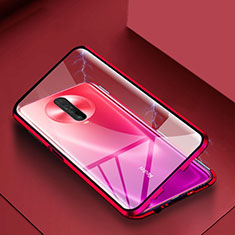 Handyhülle Hülle Luxus Aluminium Metall Rahmen Spiegel 360 Grad Tasche für Xiaomi Redmi K30 5G Rot