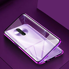 Handyhülle Hülle Luxus Aluminium Metall Rahmen Spiegel 360 Grad Tasche für Xiaomi Redmi K30 5G Violett
