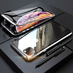 Handyhülle Hülle Luxus Aluminium Metall Rahmen Spiegel 360 Grad Tasche M01 für Apple iPhone 11 Pro Max Silber