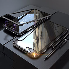 Handyhülle Hülle Luxus Aluminium Metall Rahmen Spiegel 360 Grad Tasche M01 für Apple iPhone 7 Plus Schwarz