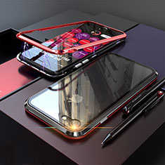 Handyhülle Hülle Luxus Aluminium Metall Rahmen Spiegel 360 Grad Tasche M01 für Apple iPhone 7 Rosegold