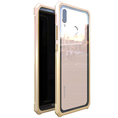Handyhülle Hülle Luxus Aluminium Metall Rahmen Spiegel 360 Grad Tasche M01 für Huawei Nova 3e Gold