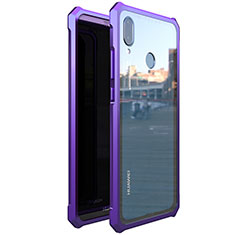 Handyhülle Hülle Luxus Aluminium Metall Rahmen Spiegel 360 Grad Tasche M01 für Huawei Nova 3e Violett