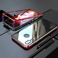 Handyhülle Hülle Luxus Aluminium Metall Rahmen Spiegel 360 Grad Tasche M01 für Huawei P Smart+ Plus Rot