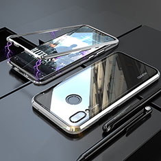 Handyhülle Hülle Luxus Aluminium Metall Rahmen Spiegel 360 Grad Tasche M01 für Huawei P Smart+ Plus Silber