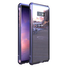 Handyhülle Hülle Luxus Aluminium Metall Rahmen Spiegel 360 Grad Tasche M01 für Samsung Galaxy Note 9 Violett