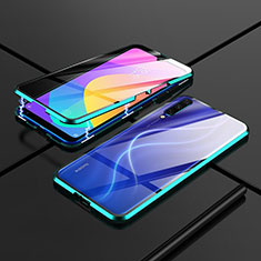Handyhülle Hülle Luxus Aluminium Metall Rahmen Spiegel 360 Grad Tasche M01 für Xiaomi CC9e Grün